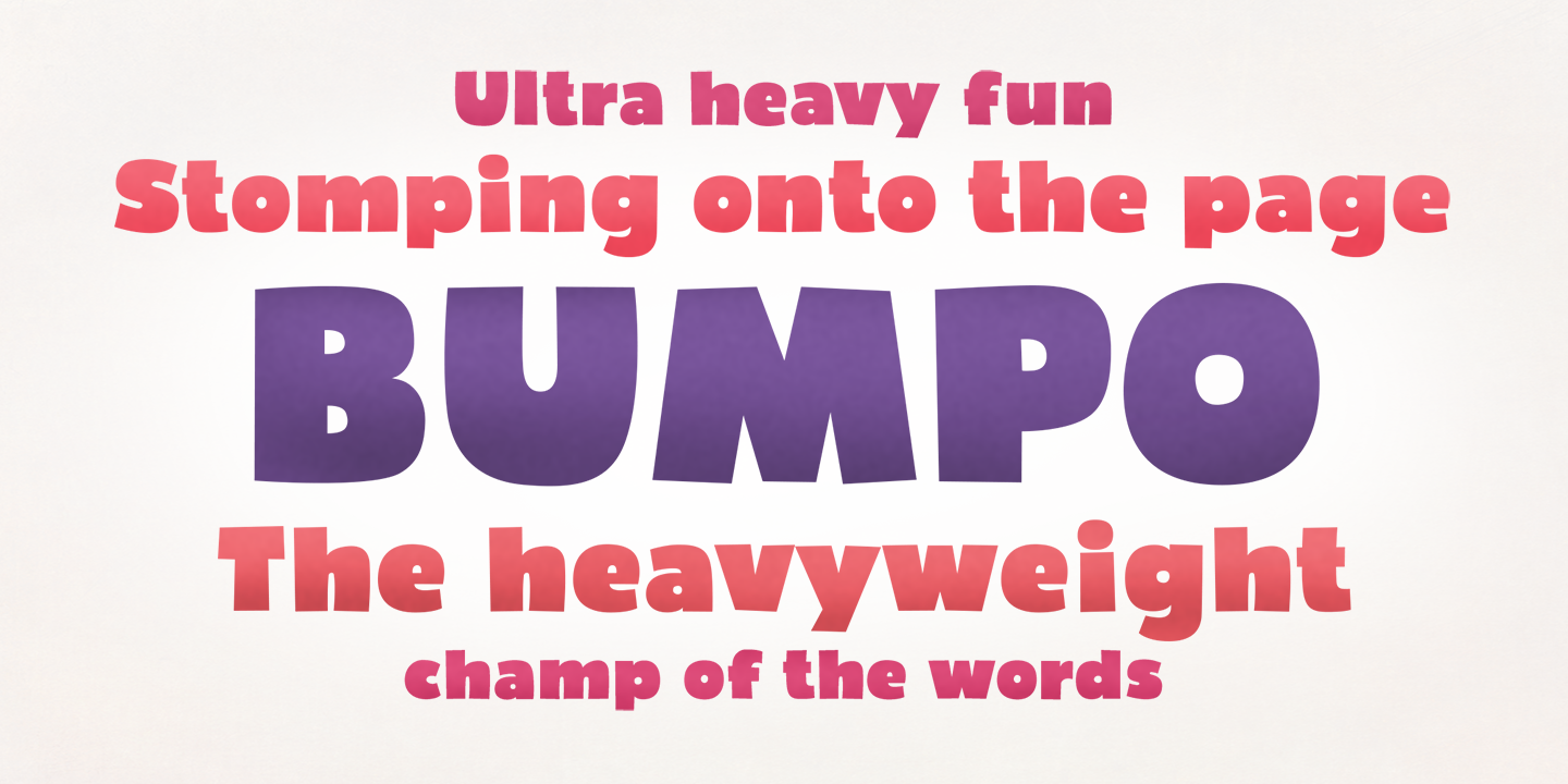 Beispiel einer Bumpo Regular-Schriftart